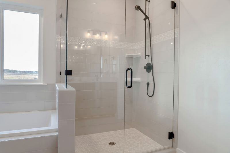 Frameless Glass Shower with Black Hardware